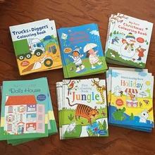 Милые наклейки книги сцена Рисунок мультфильм стикеры для книг детские английские раскраски картинки книги с наклейками подарки на день рождения