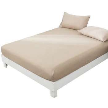 

23 Solid Color Mattress Pad With Elastic Waterproof Bed Fitted Sheet Mattress Cover Wetting Breathable Protector Cover Anti-mite