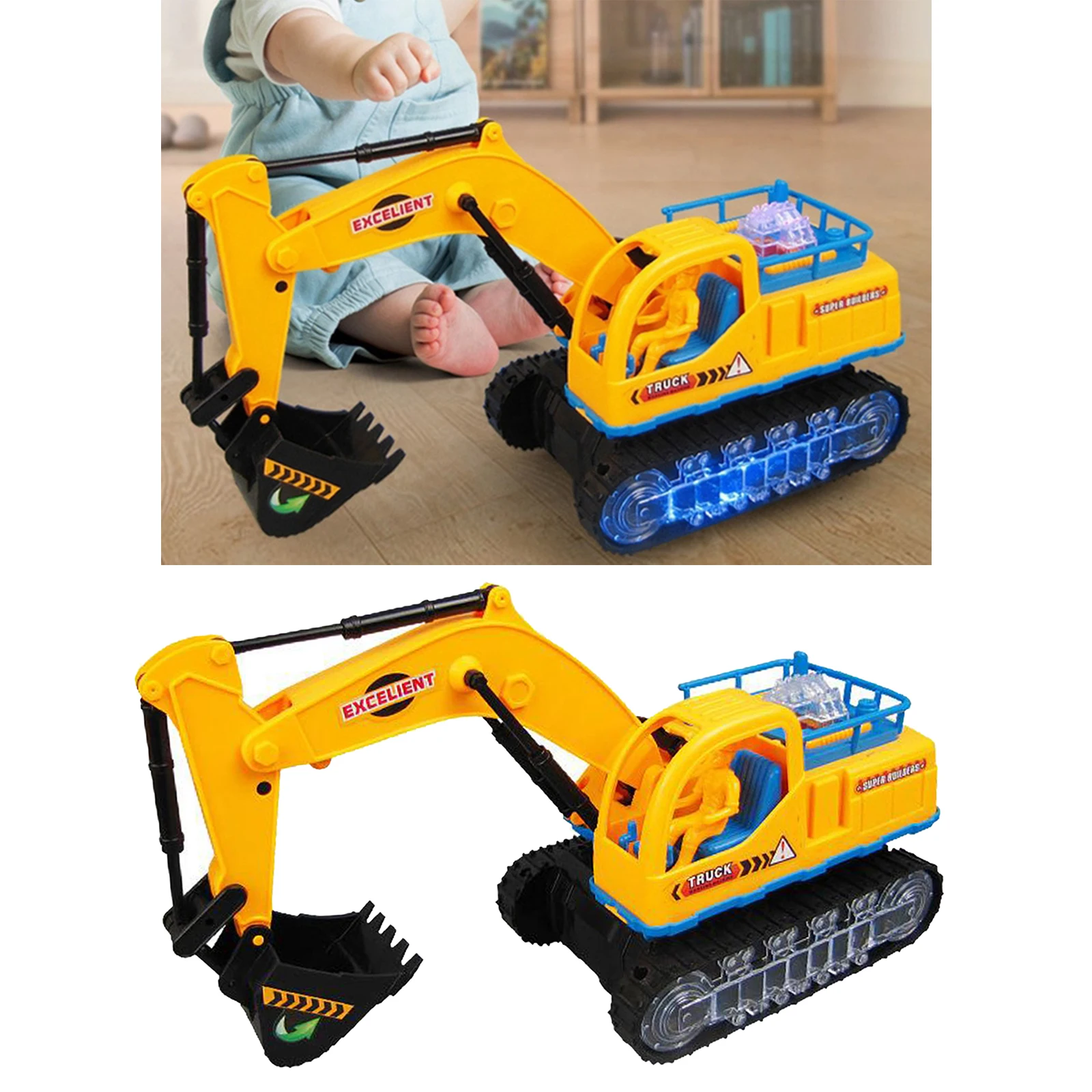360 Rotation Electric Excavator Construction Car with Music & LED Lights Kids Educational Toys for Children Gift 360 Rotation Electric Excavator Construction Car with Music & LED Lights Kids Educational Toys for Children Gift