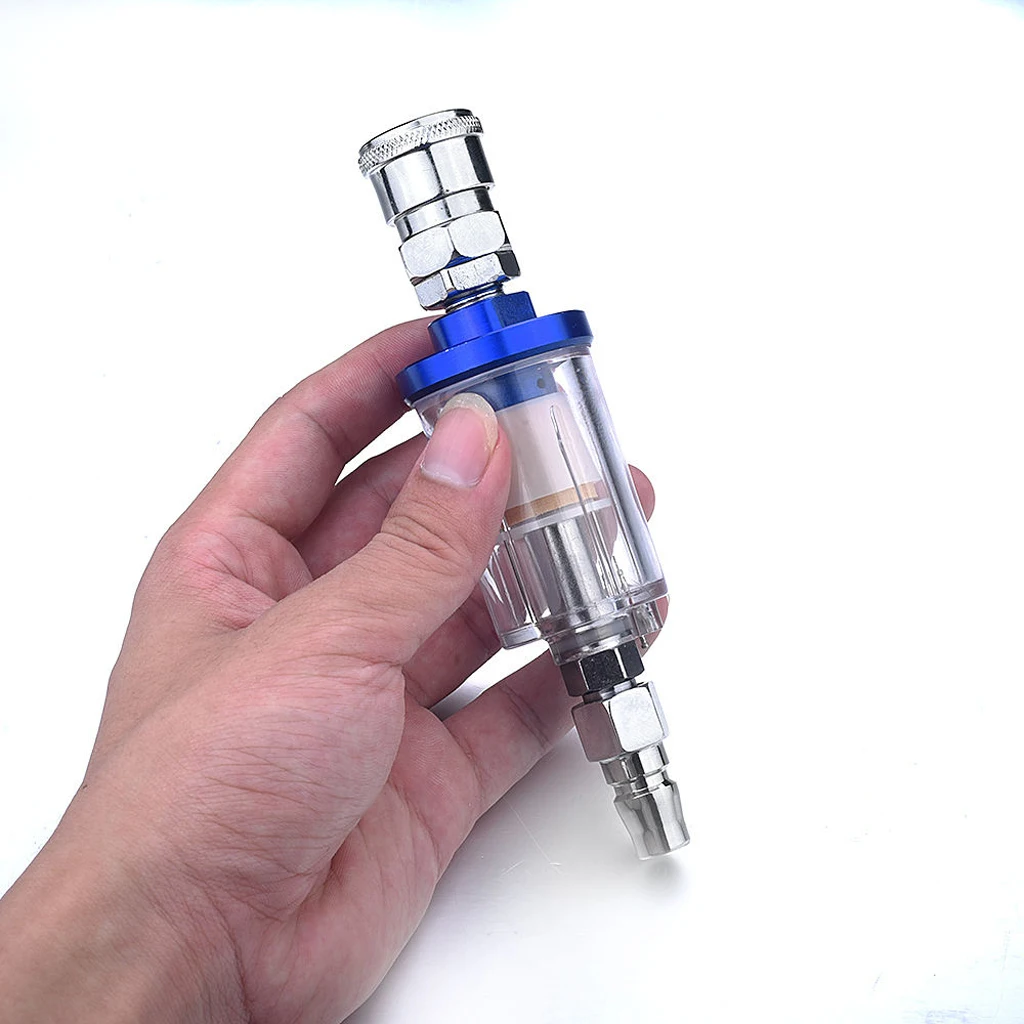 2 Pcs Air Oil Water Separator Filter Kit for Compressor Spray Paint Gun Tool 