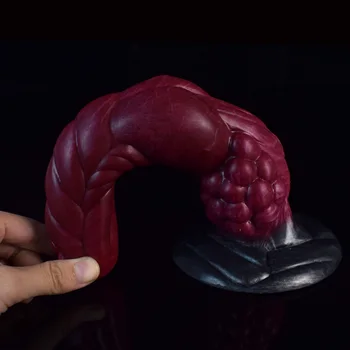 Monster night monster large dildo silicone anal plug with sucker female sex toy male knot penis female masturbation device 4