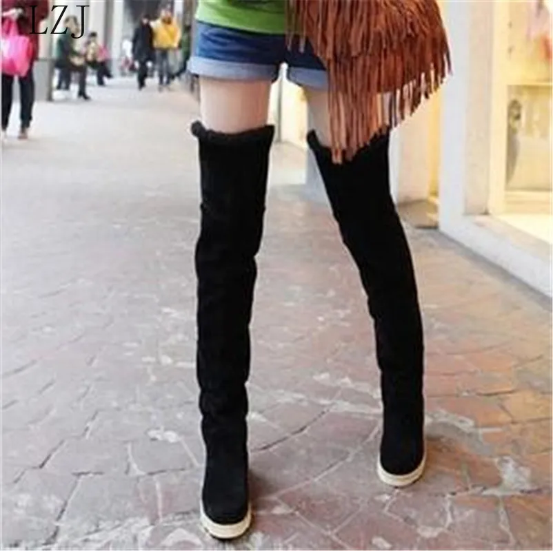 Thigh High Boots Female Winter Boots Women keep warm Over the Knee Boots Flat Stretch Sexy Fashion Shoes New Riding Boots