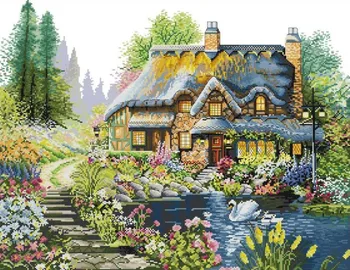 

New Style Cross Stitch Manufacturers Direct Selling Customizable Wholesale Home Scenery White Goose DIY man xiu