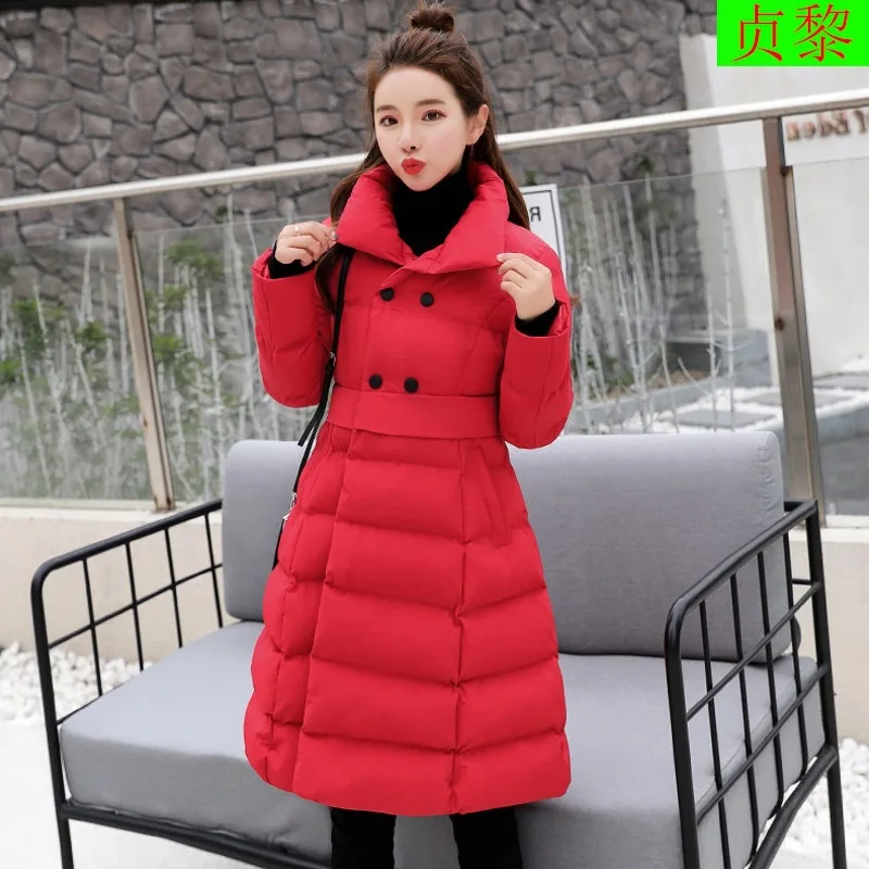 

2018 Winter New Style WOMEN'S Dress Korean-style Mid-length Waist Hugging Slimming Short-height down Feather Cotton-padded Cloth