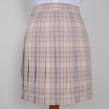 Летняя женская JK Униформа юбка Студенческая Высокая талия японская свободная плиссированная юбка персиковая клетчатая юбка школьная форма юбка Мори для девушки
