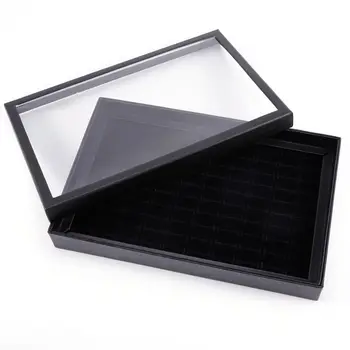 

Display ring earring jewelry 29x19x4cm 100 slots cover showcase