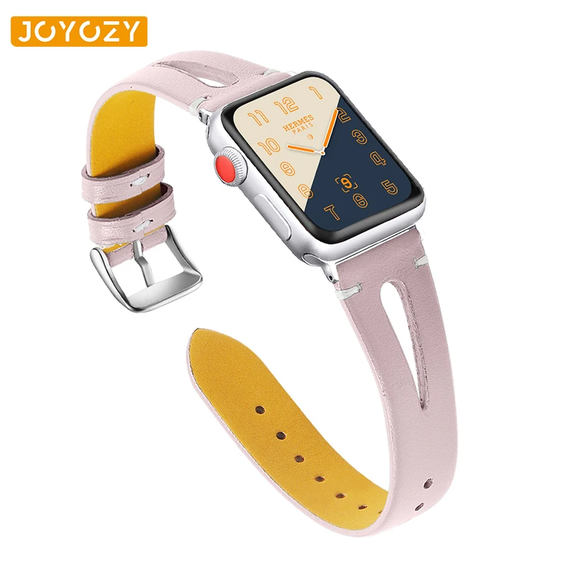 Кожаный ремешок Joyozy для apple watch band 38 мм/40 мм/42 мм/44 мм 5/4/3/2/1 сменный коричневый