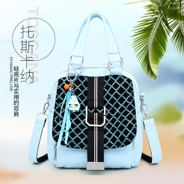 WOMEN'S Bag Students Shoulder Three-purpose Bag Shoulder Cross-body Hand Casual Sequin Bag Multi-functional 1800-14
