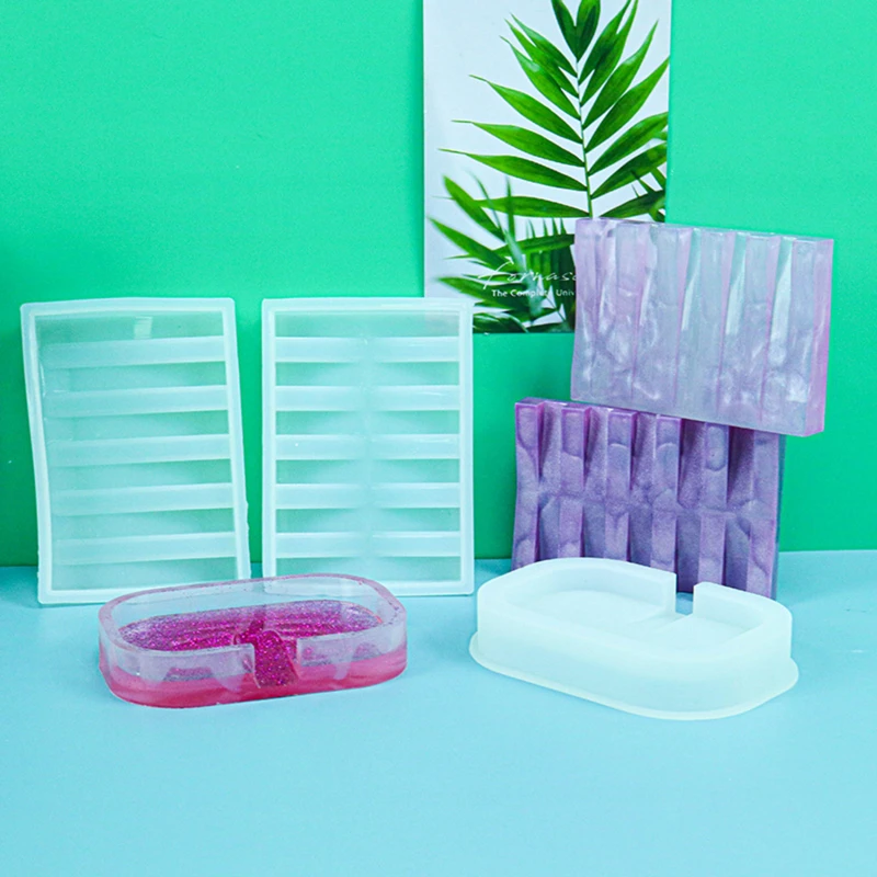 Resin Silicone Self Draining Soap Dish Mold Tray Mold Soap Holder Mold