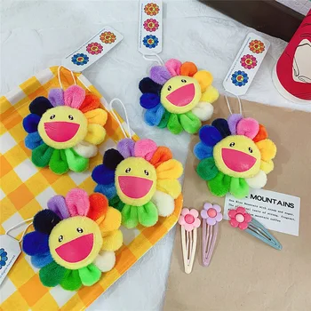 

Newly Plush Cushion Murakami Sunflower Stuffed Soft Kawaii Sweet Pendant Gifts keychain