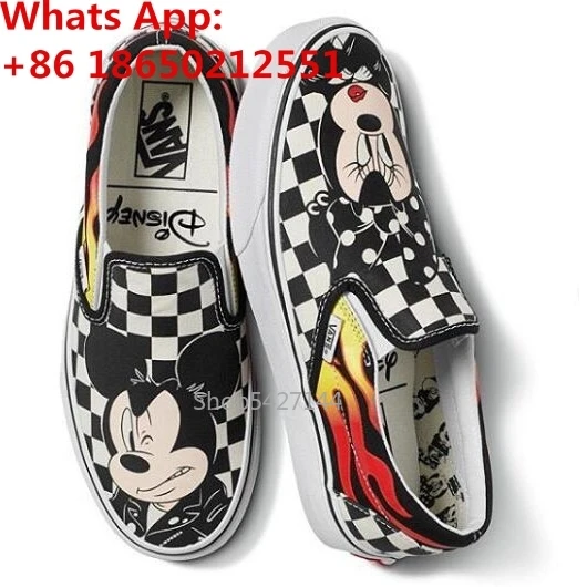 Новинка Vanses DISNEYS классические слипоны с Микки Маусом парусиновая обувь унисекс