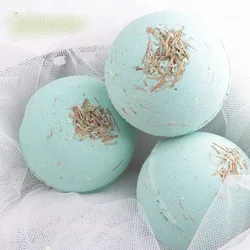 100g Deep Sea Salt Bath Ball Bomb Explosion Bathing Ball Bubble Natural Sea Salt Bath Ball with Dried Flower Body Essential Oil