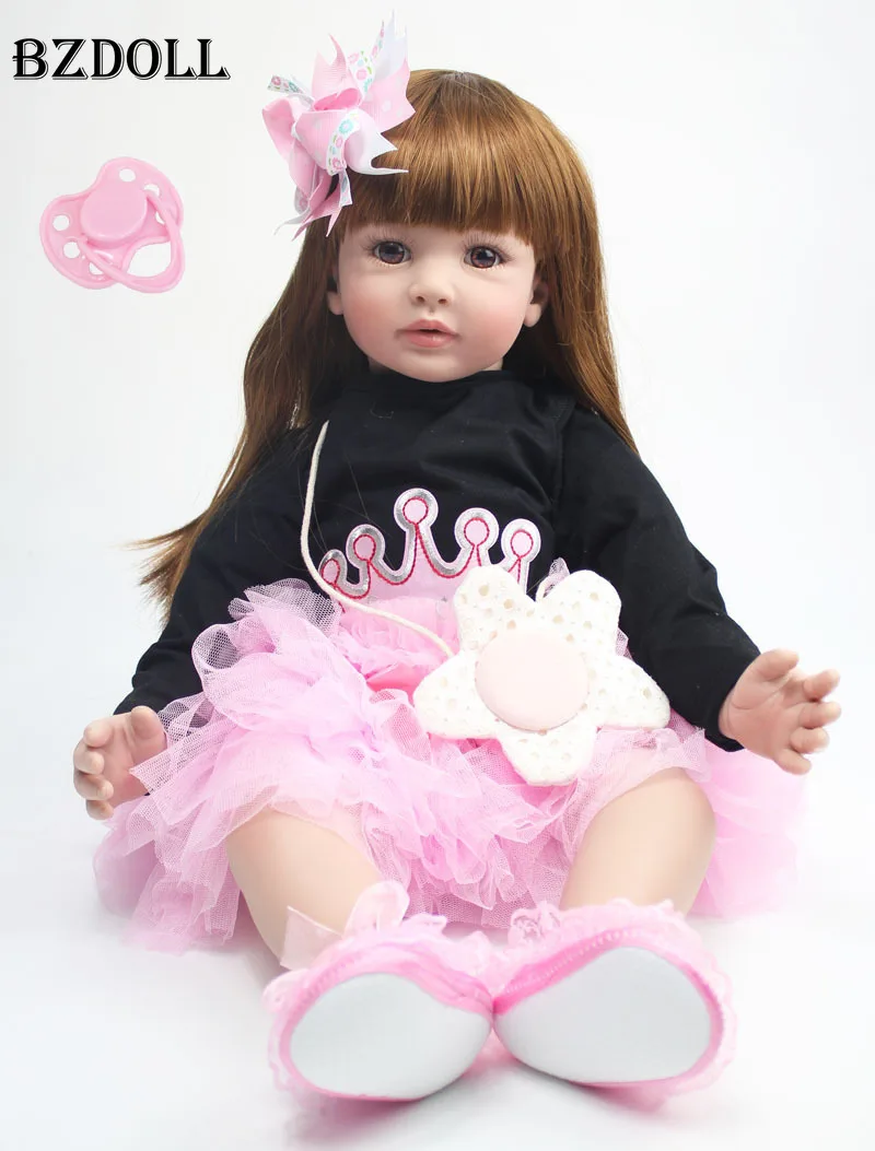 60 см Reborn Baby Doll тканевый корпус 24 &quotвинил конечности принцесса детские куклы