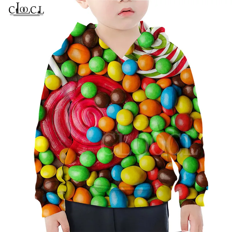 children hoodies 1 Новые рождественские конфеты худи для мальчиков и девочек, 3D с принтом "Конфеты" тростника Детская одежда свитер с капюшоном на Рождество детский пуловер Топы для детей - Цвет: children hoodies 1