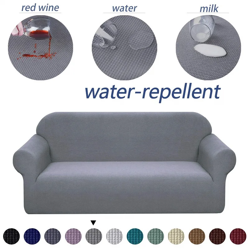 Light gray Мягкий флисовый тканевый чехол для дивана, водонепроницаемые европейские чехлы для диванов, угловой чехол для дивана для гостиной, чехлы для диванов - Цвет: Light gray