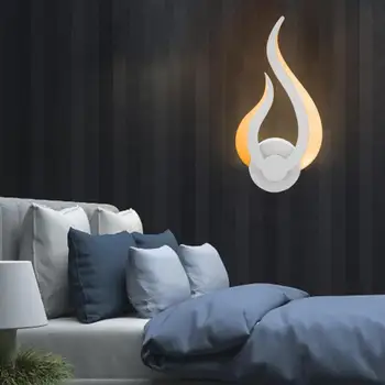 

LED Wall Lamp Modern Acrylic Sconce Flame Shape Bedroom Light 10W AC90-260V Indoor Living Room Hallway Decor 2019