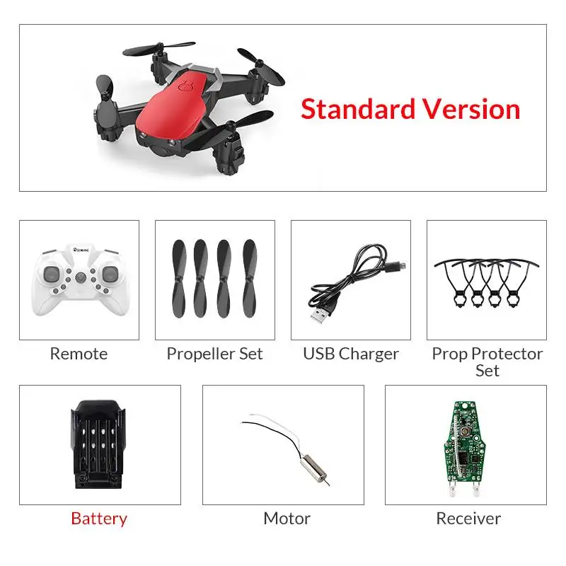 Red no camera 1B Eachine E61/E61HW дистанционное управление мини WiFi FPV RC Дрон Квадрокоптер RTF с HD камерой режим удержания высоты - Цвет: Red no camera 1B
