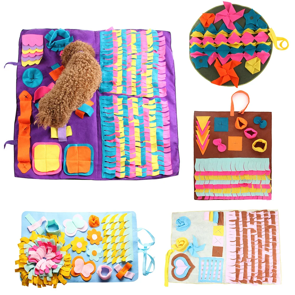 

5 Types Pet Dog Sniffing Mat Puppy Cat Puzzle Sniffing Pad Dogs Find Food Training Blanket Dog Release Stress Sniffing Mat