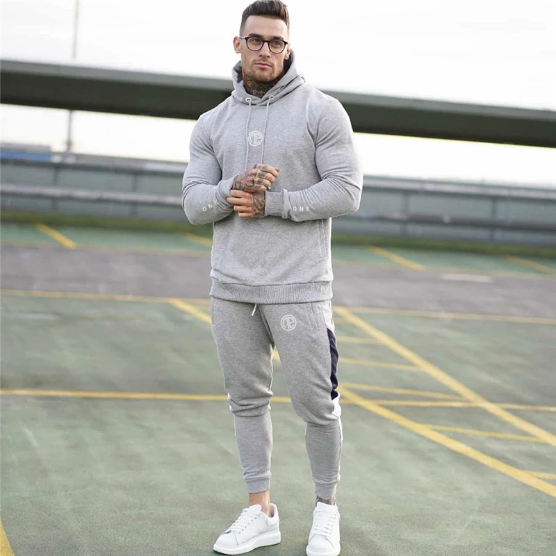 Chándal deportivo correr para hombre, capucha y pantalones deportivos para gimnasio, ropa deportiva para correr|Conjuntos hombres| - AliExpress