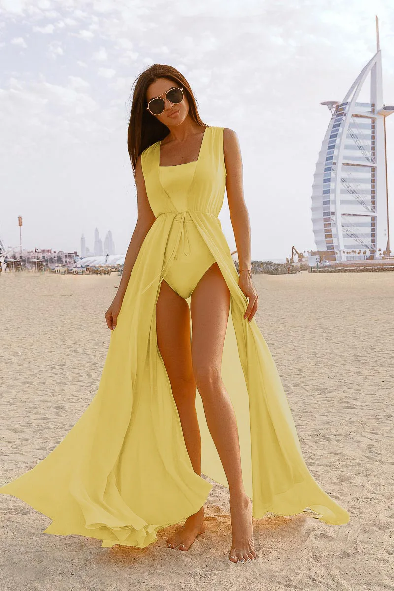 Swim Cover Up For Women Dresses Summer Beach Plus Size One-Piece Dress Has Unveiled New Cardigan Bikini Solid Acetate