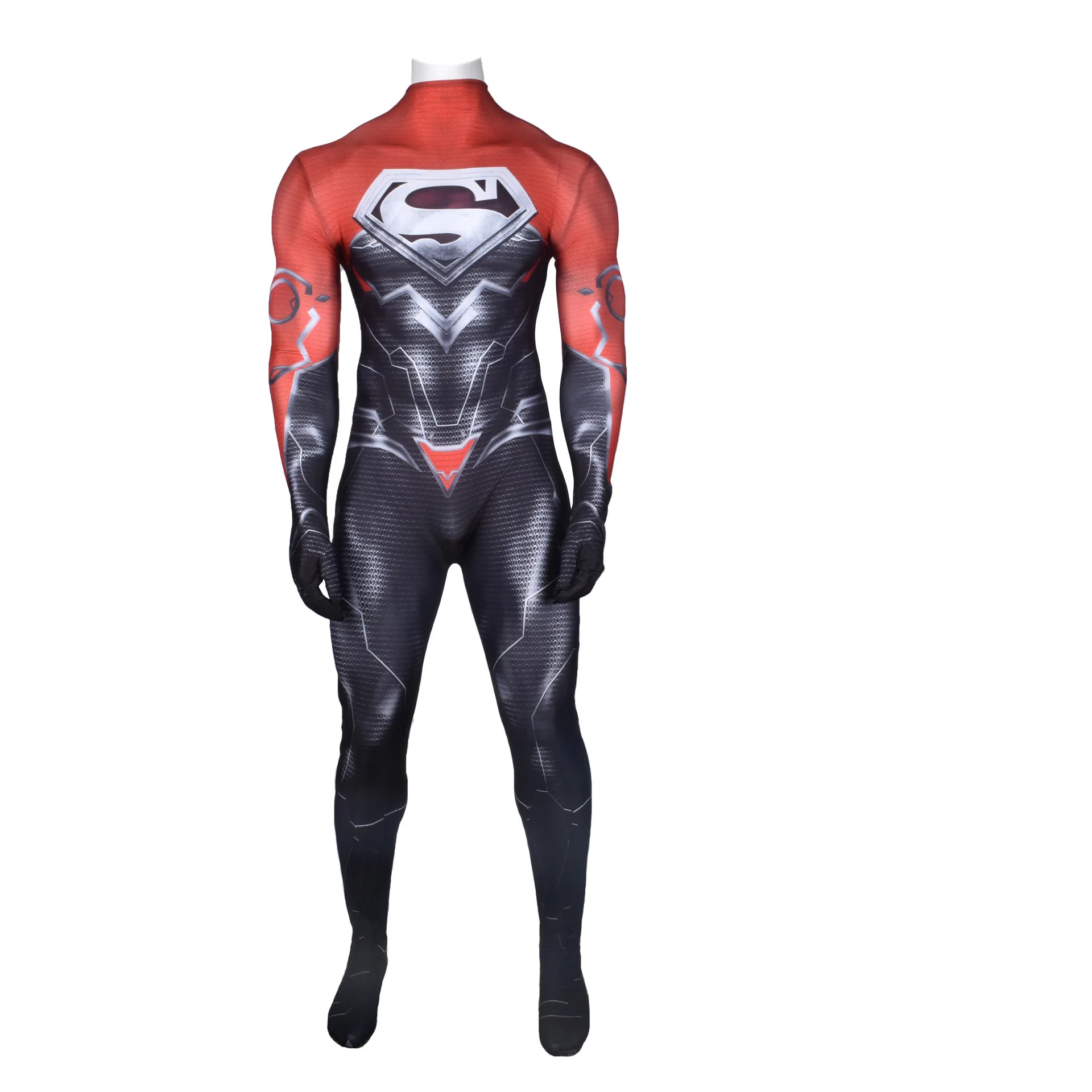 Injustice League/карнавальный костюм Injustice: Gods Among Us, Супермен, Кларк, Кент, костюм для взрослых и детей на Хэллоуин, вечерние комбинезоны - Цвет: child