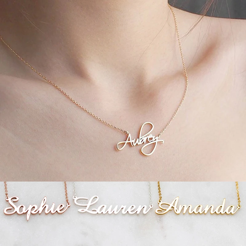 DODOAI-collares personalizados con letras, joyería con nombre, Gargantilla con nombre, para mujeres y niñas