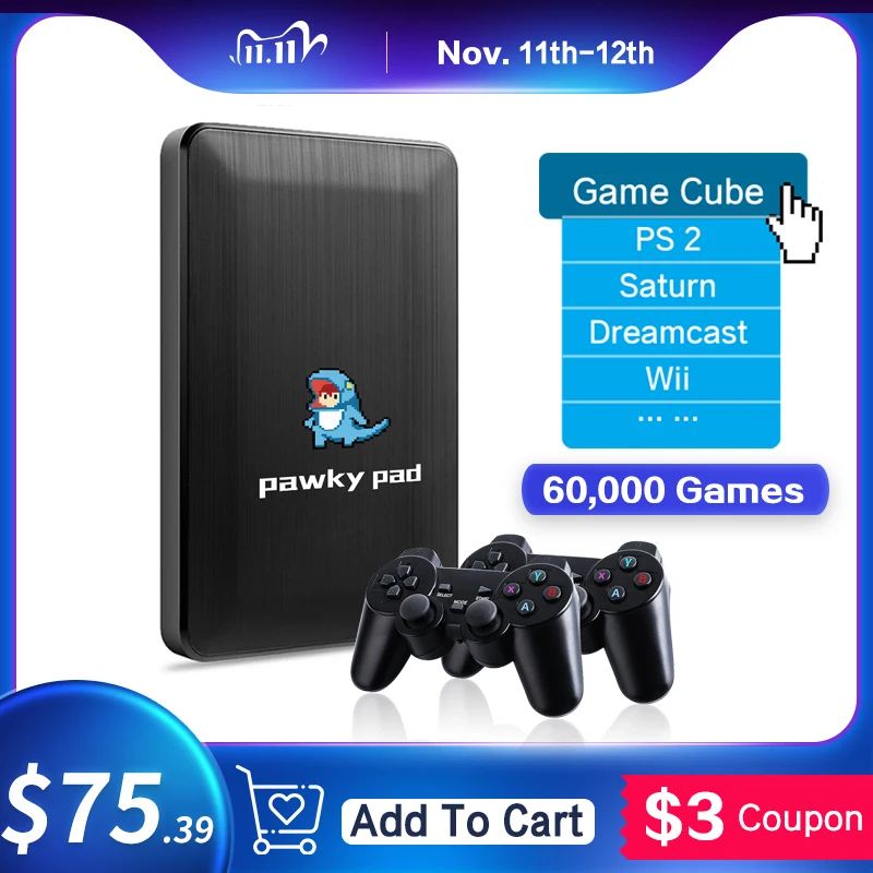 Pawky Pad Game Console for G Cube/Saturn/PS2/N64 45000+ Games 4K 3D Retro Video Only Run On The Computer/Laptop For Windows | Электроника