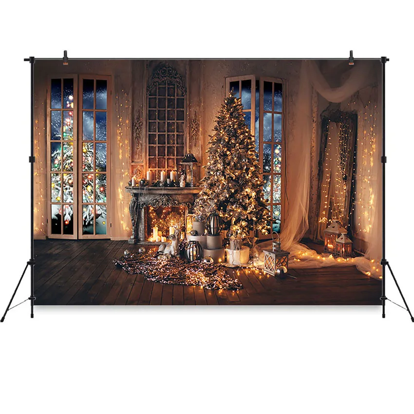 6X8FT-Christmas Children Decoration Photography Backdrops Wood Wall Floor Photo Studio Background