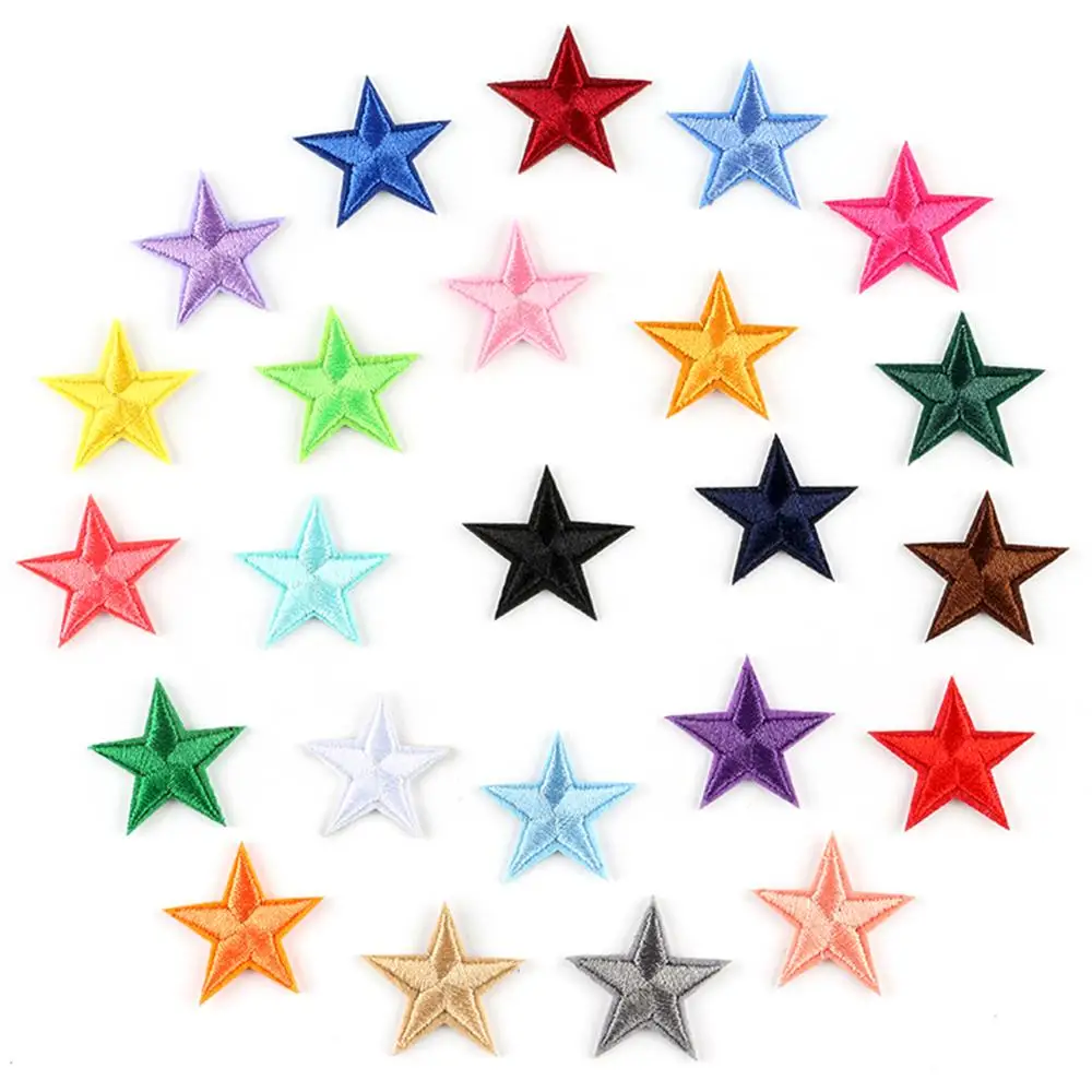 33Pcs/Set 33Colors Star Patch Badge Embroidery Iron On Patches Sewn Applique Embroidered Art DIY Craft Clothes | Дом и сад