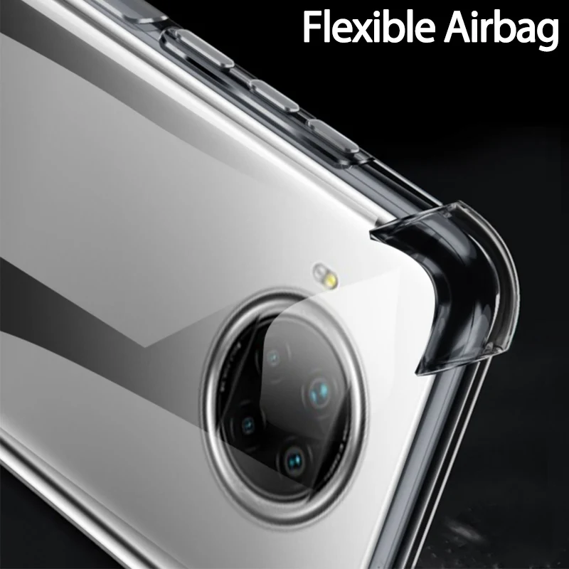 3-in-1capa,glass+airbag Case for Xiaomi Redmi Note 9T 5G Screen Protector For Redmi Note 10 9 9s Redmi Note 9 T Shockproof Case 
