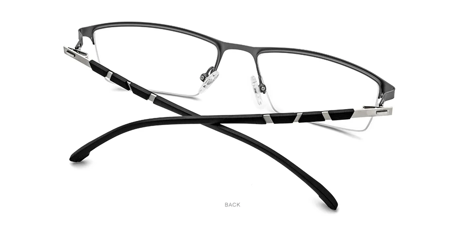 Оправа для очков из сплава, мужские ультралегкие полуквадратные очки для близорукости по рецепту, Горячие силиконовые оптические оправы, Безвинтовые очки