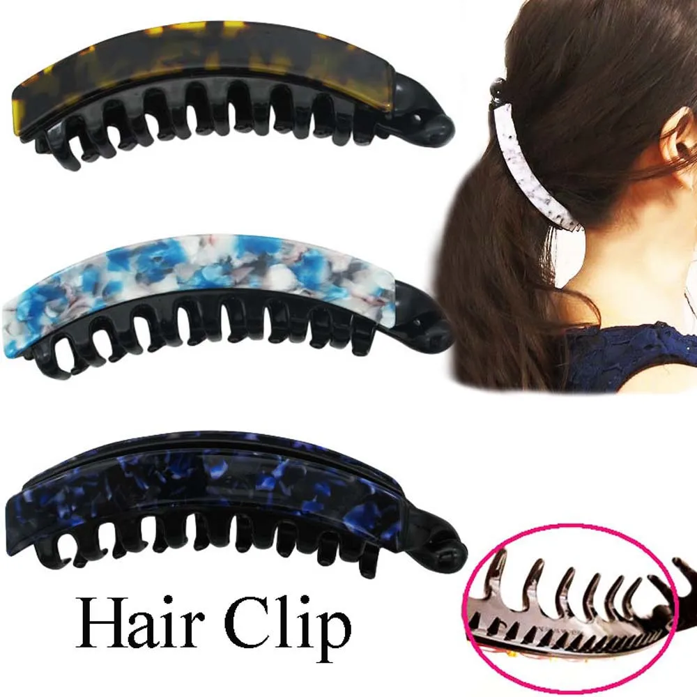 Korea Fashion Leopard Acrylic Banana Hair Claws Women Adults Classic