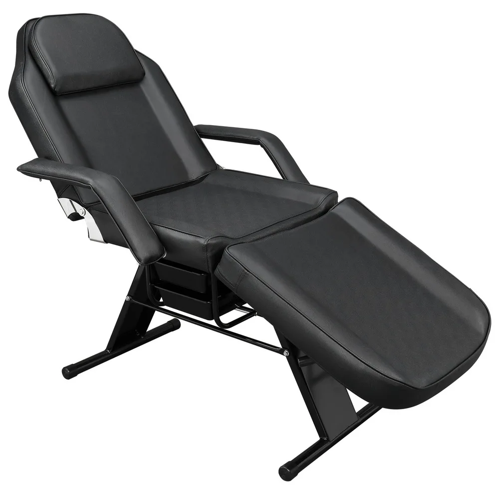 US $237.27 DualPurpose Tattoo Barber Chair Adjustable Beauty Salon SPA Massage Bed With Drawer 185x82x80CM BlackUSStock