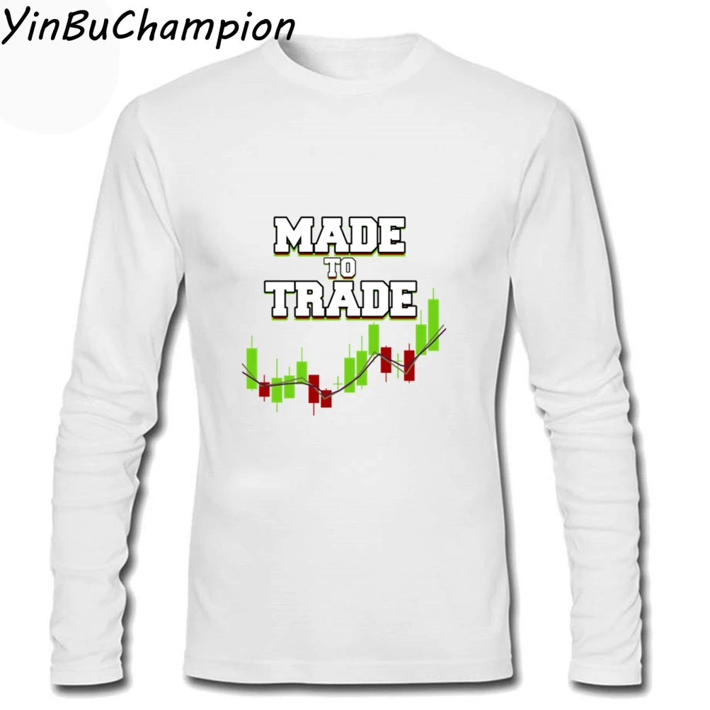 Торговая торговля DayTrader фондовый рынок Forex сделанная черная футболка мужская S-XXL футболка с длинным рукавом из хлопка мужская Повседневная футболка - Цвет: Белый