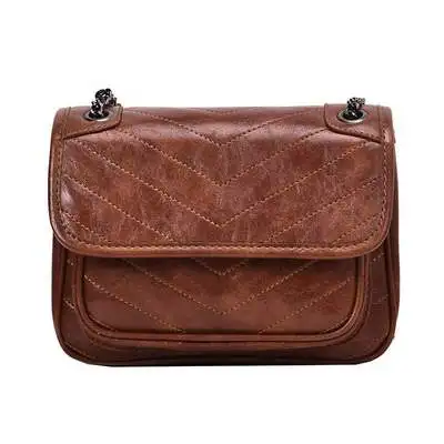 Vento Marea Women Shoulder Bag Luxury Handbags Vintage Style Soft Pu Leather Crossbody Bag Famous Designer Chain Flap Purse - Цвет: BROWN