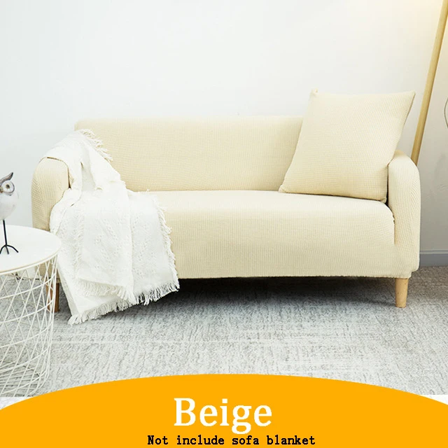 Beige Растягивающийся l-образный скользящий диван, эластичный чехол, домашний текстиль, 3 места, противоскользящие гибкие защитные чехлы для дивана в гостиную - Цвет: Beige
