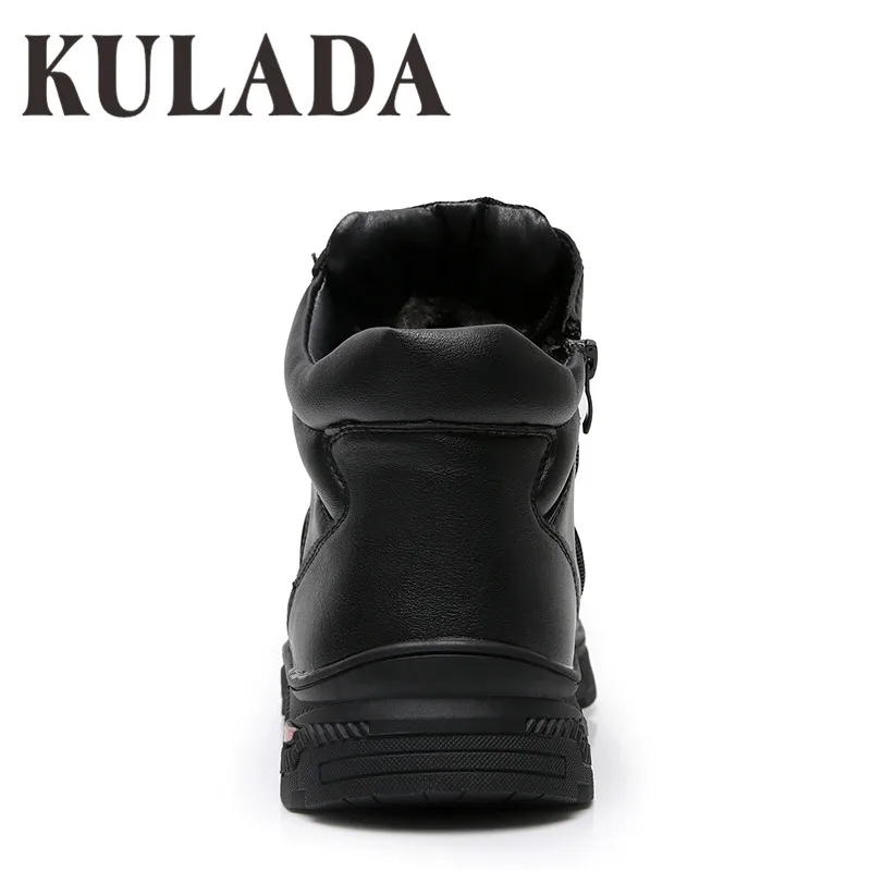 KULADA; коллекция года; мужские кожаные кроссовки; модные зимние теплые ботинки; Мужская дышащая обувь на шнуровке; мужская повседневная обувь