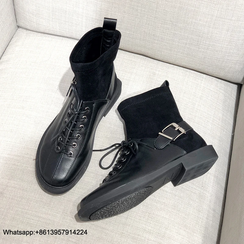 Ботинки; женские носки; chaussures femme; женская обувь с круглым носком; женские ботинки на низком каблуке с пряжкой; botas Mujer