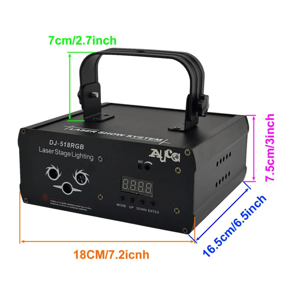 Миниатюрный RGB проектор AUCD 400 МВт 8 больших проекторов Смешанная водяная волна