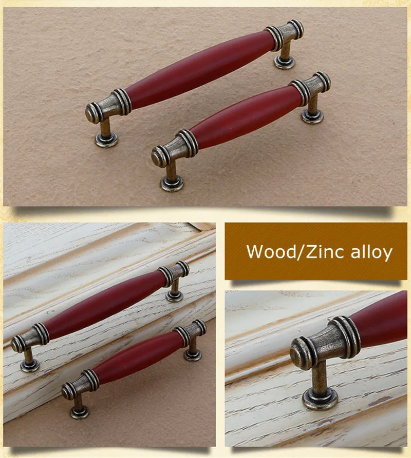 Винтажные деревянные ручки для мебельные ручки и ручки для открывания кухонные ручки мебельное оборудование