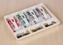 Money Cash Coin Register Insert Tray Replacement Cashier Drawer Storage Register Tray Box Classify Store Black/White 