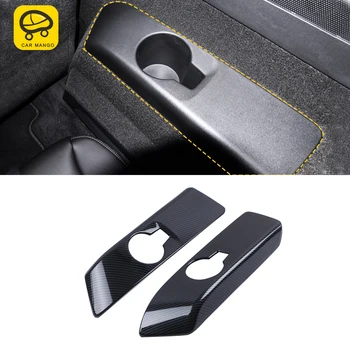 

CarManGo Car Accessories 3rd Row Seat Cup Holder Panel Trim Cover Frame Sticker ABS Carbon Decoration for Cadillac XT6 2019 2020