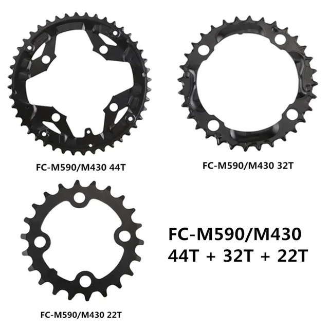 44T and 32T and 22T SHIMANO FC-M590/FC-M430 Звездочка для горного велосипеда 44 T/42 T/32 T/22 T запасные части совместимы с SHIMAN0 - Цвет: 44T and 32T and 22T