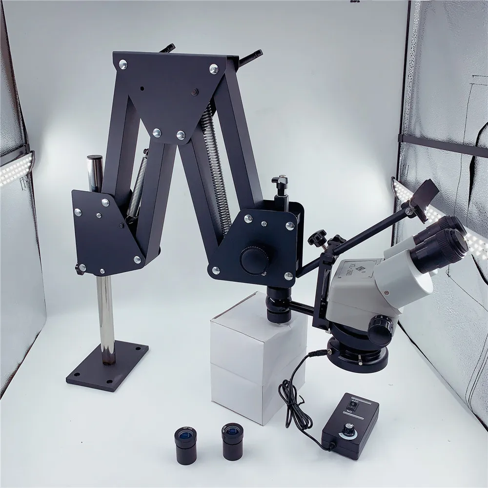 

Free Shipping Jewelry Microscope 7X-45X Diamond Setting Microscope with 8W LED Light Source Free