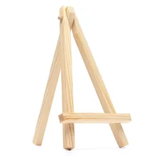 9 inch Tall Natural Pine Wood Tripod Easel Photo Painting Display Portable Tripod Holder Stand, 6 Pack