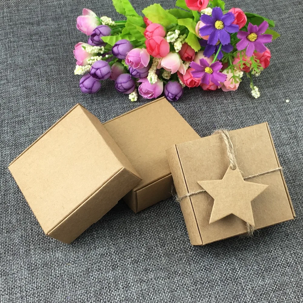 

9.5*9.5*3cm Kraft Box,Kraft Paper Packing Box,small soap Box 35pcs/lot