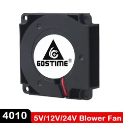 Gdstime – ventilateur Turbo pour imprimante 3D, 4cm, 40mm, 5V, 12V, 24V, 40x40x10mm, 4010, 1 pièce 