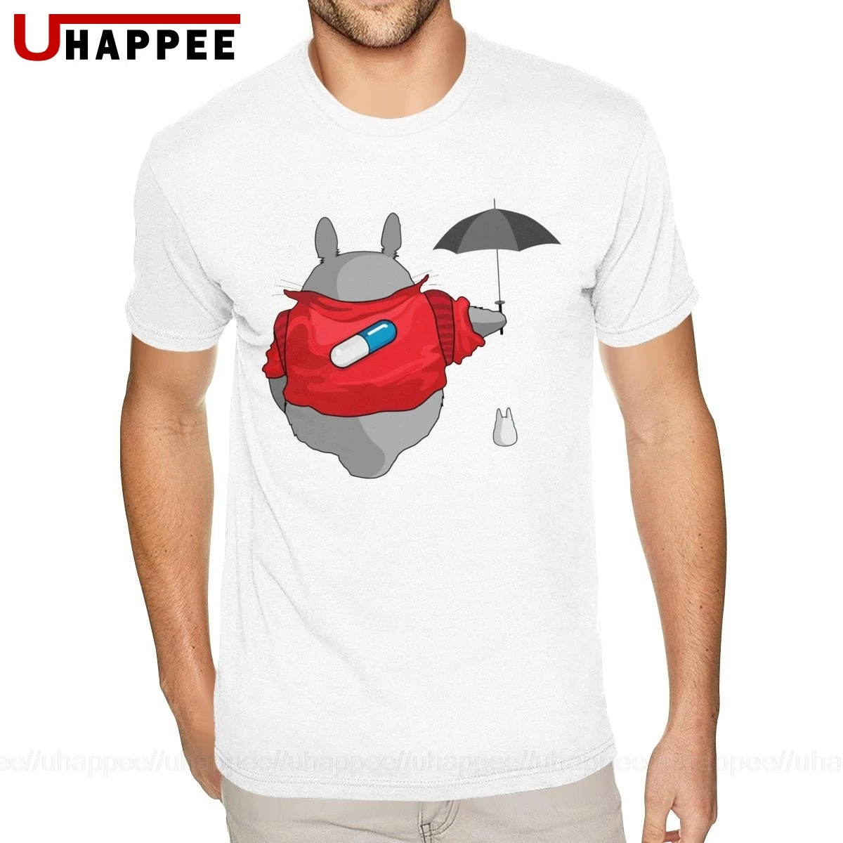 Желтая Мужская футболка с короткими рукавами Totoro Meets Akira 5XL Ультра хлопковая