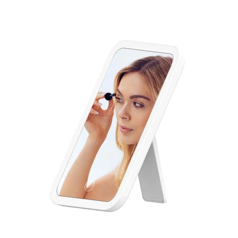 

22.2*15cm LED HD Makeup Mirror Infinite Gear Touch Screen Dimming Silver Plated Make Up Mirror