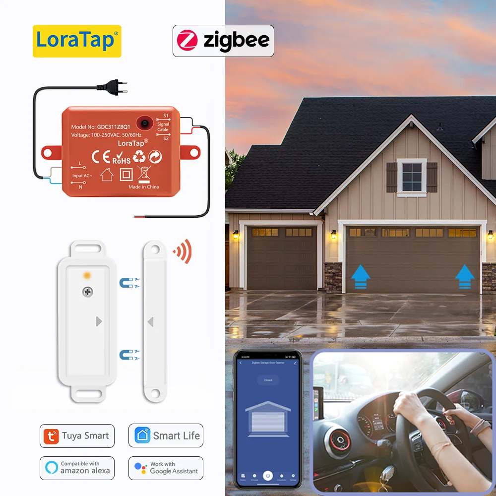 Tuya ZigBee 3 0 беспроводной датчик открывания двери гаража управление Лер